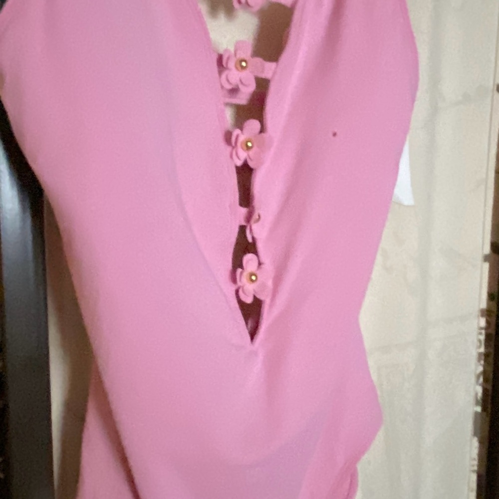 Bleu Rod Beattie Pink V-Neck Top
